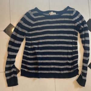 Navy and white sweater